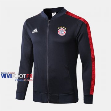 Magasins Veste Foot Bayern Munich Bleu Fonce 2019/2020 Nouveau Promo