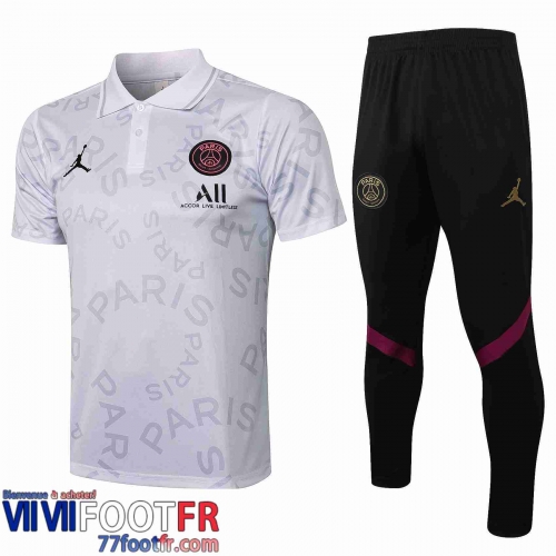 Polo de foot PSG blanc 2021 2022 PL15