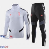 Promo: Ensemble Survetement Juventus Enfant Col Haut Blanc 2019/2020 Nouveau