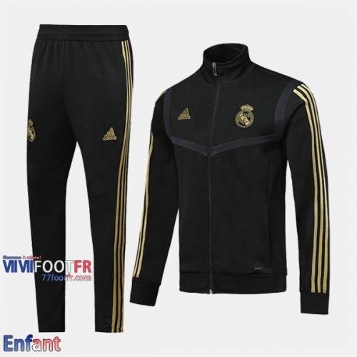 Promo: Ensemble Veste Survetement Real Madrid Enfant Noir 2019/2020 Thailande