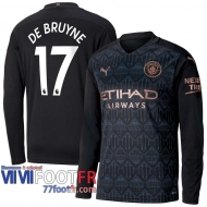 Maillot de foot Manchester City Bruyne #17 Exterieur Manches longues 2020 2021