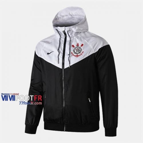 Boutique Veste Foot Coupe-Vent Corinthians Blanc/Noir 2019/2020 Nouveau Promo