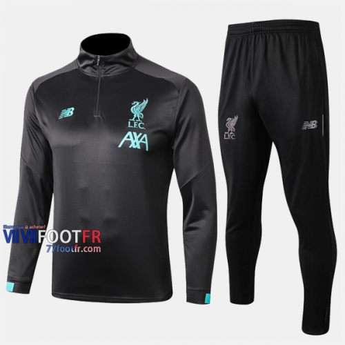 Destockage Ensemble Survetement Foot FC Liverpool Noir 2019/2020 Nouveau