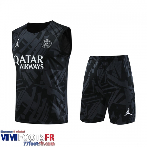 Survetement Sans manches PSG noir Homme 2023 2024 TG806