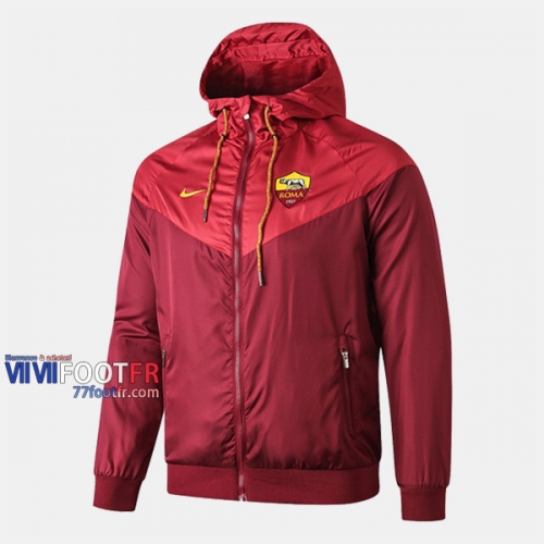 Boutique Veste Foot Coupe-Vent As Rome Rouge 2019/2020 Nouveau Promo