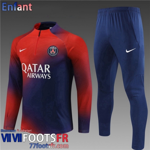 KIT: Survetement de Foot PSG rouge Bleu Enfant 2023 2024 TK672