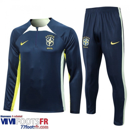 Survetement de Foot Bresil bleu Homme 2023 2024 TG735