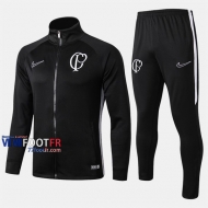 Vintage Ensemble Veste Survetement Foot Corinthians Noir 2019 2020 Nouveau