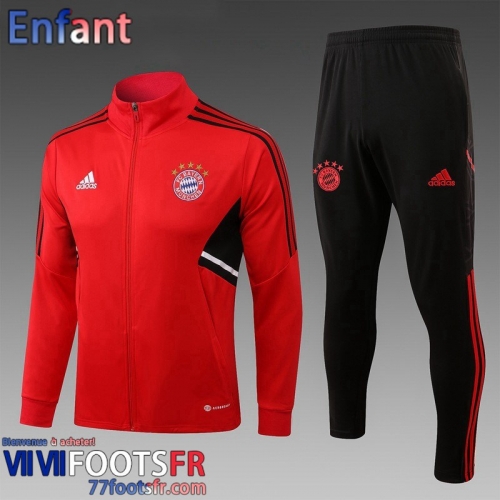 KIT: Veste Foot Bayern Munich rouge Enfant 2022 2023 TK469