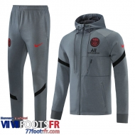 Veste Foot - Sweat A Capuche PSG Paris gris Homme 21 22 JK238