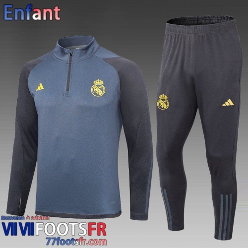 Survetement de Foot Real Madrid gris foncé Enfant 2023 2024 C52