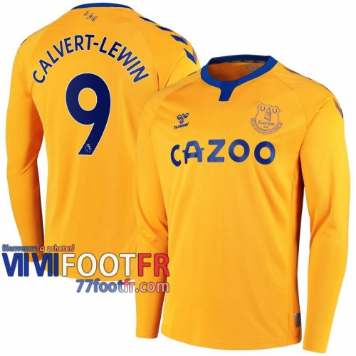 77footfr Everton Maillot de foot Calvert-Lewin #9 Exterieur Manches longues 20-21