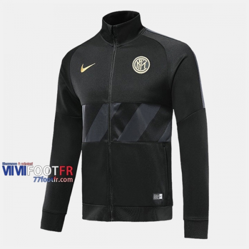 Magasins Veste Foot Inter Milan Noir 2019/2020 Nouveau Promo