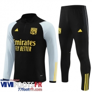 Survetement de Foot Lyon noir Homme 2023 2024 TG907