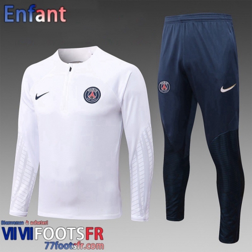 KIT: Survetement de Foot PSG Blanc Enfant 2022 2023 TK440