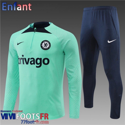 Survetement de Foot Chelsea vert clair Enfant 2022 2023 TK352