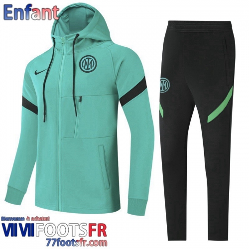 Veste Foot - Sweat A Capuche Inter Milan vert Enfant 2021 2022 TK233