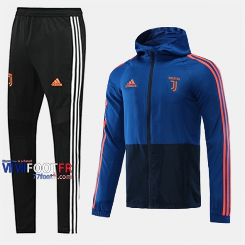 A++ Qualité Ensemble Veste Coupe-Vent Survetement Foot Juventus Bleu Thailande 2020/2021 Nouveau