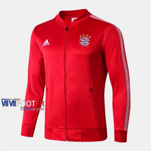 Boutique Veste Foot Bayern Munich Rouge/Blanc 2019/2020 Nouveau Promo