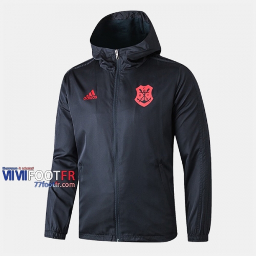 Magasins Veste Foot Coupe-Vent Flamengo Noir 2019/2020 Nouveau Promo