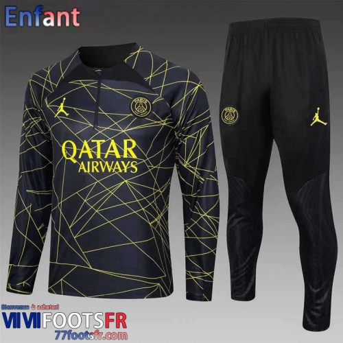 KIT: Survetement de Foot PSG black Enfant 2023 2024 C22