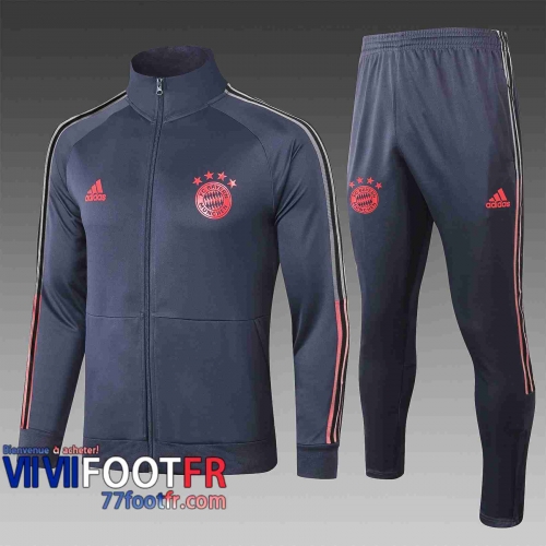 77footfr Veste foot Bayern Munich Bleu foncé 2020 2021 A403