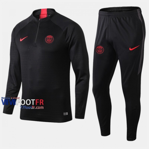 Acheter Ensemble Survetement Foot PSG Paris Saint Germain Noir Thai 2019/2020 Nouveau