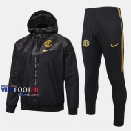 Aaa Qualité: Ensemble Veste Coupe-Vent Survetement Foot Inter Milan Noir Thailande 2020/2021 Nouveau