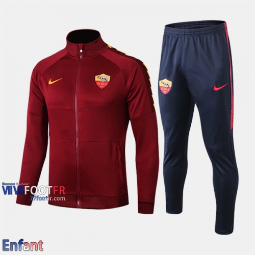 Promo: Ensemble Veste Survetement As Rome Enfant Brown 2019/2020 Nouveau