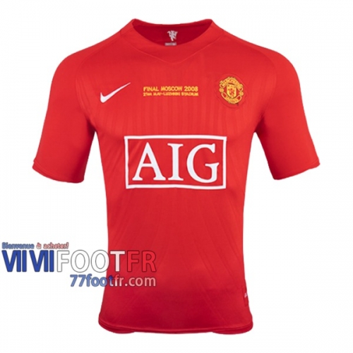 77footfr Retro Maillot de foot Manchester United Domicile 2007/2008