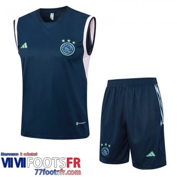 Survetement Sans manches Ajax bleu marine Homme 2023 2024 TG954