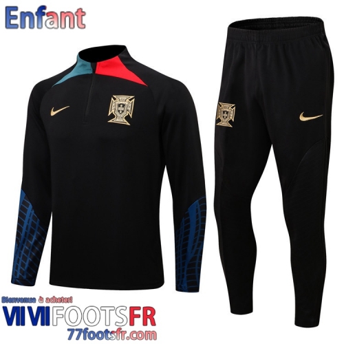 Survetement de Foot Portugal noir Enfant 2022 2023 TK278