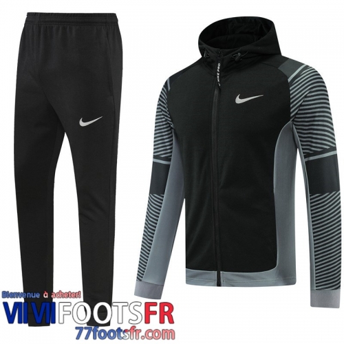 Veste Foot - Sweat A Capuche Sport gris noir Homme 22 23 JK476