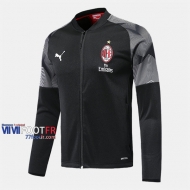 Boutique Veste Foot AC Milan Noir 2019/2020 Nouveau Promo