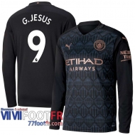 Maillot de foot Manchester City G.Jesus #9 Exterieur Manches longues 2020 2021