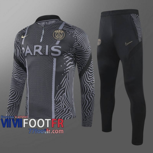 77footfr Survetement Foot PSG noir - edition commemorative 2020 2021 T64