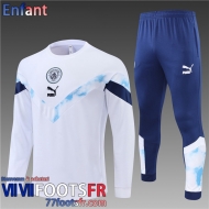 Survetement de Foot Manchester City Blanc Enfant 22 23 TK320