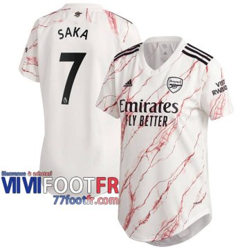 77footfr Arsenal Maillot de foot Saka #7 Exterieur Femme 20-21