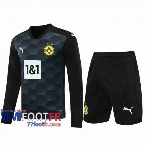 77footfr Maillots foot Dortmund Gardiens de but Manche Longue black 2020 2021