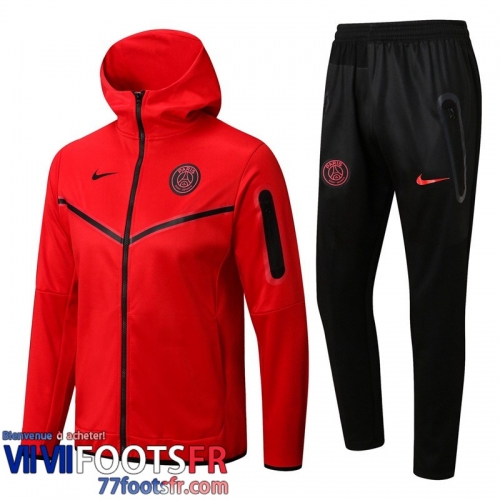 Veste Foot - Sweat A Capuche PSG rouge Homme 2022 2023 JK341