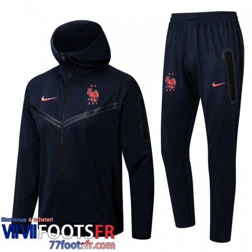 Veste Foot - Sweat A Capuche France bleu marin Homme 2022 2023 JK331