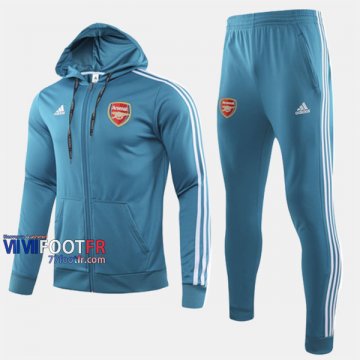 Soldes Ensemble Survetement Foot Arsenal FC Bleu 2019 2020 Nouveau