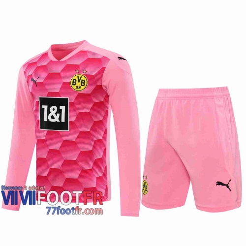 77footfr Maillots foot Dortmund Gardiens de but Manche Longue Pink 2020 2021