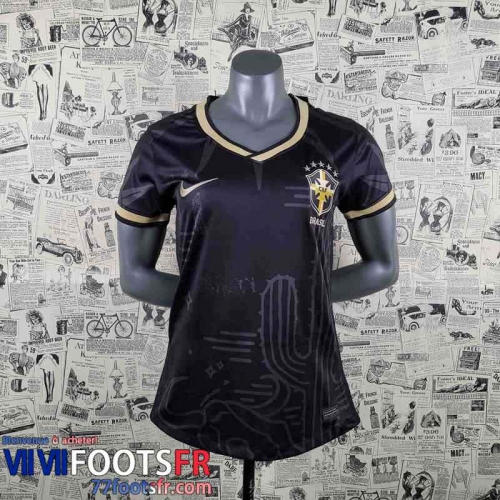 Maillot De Foot Bresil Noir Femme 2022 2023 AW16