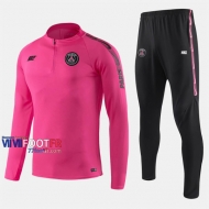 Soldes Ensemble Survetement Foot PSG Paris Saint Germain Rose Polyester 2019/2020 Nouveau