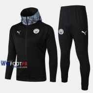 A++ Qualité: Ensemble Veste A Capuche Survetement Foot Manchester City Noir Slim 2019 2020 Nouveau