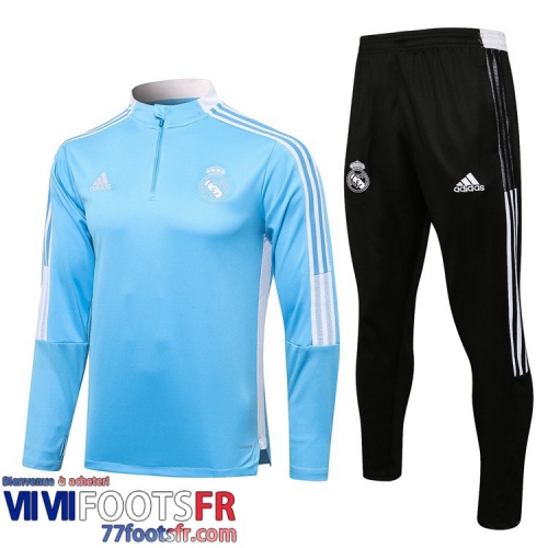 Survetement de Foot Real Madrid bleu ciel Homme 2021 2022 TG124