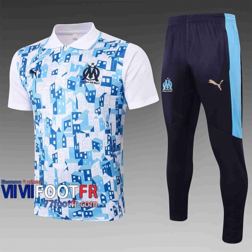 Polo de foot Marseille 2020 2021 Blanc C522#