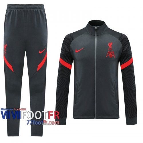 77footfr Veste Foot Liverpool Gris foncE - Entrainement 2020 2021 J102