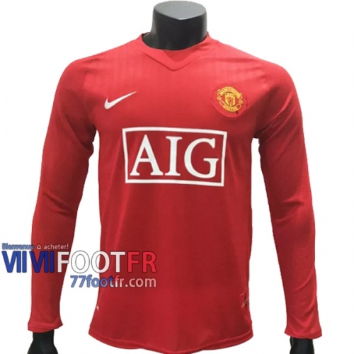 77footfr Retro Maillot de foot Manchester United Domicile Manche Longue 2007/2009